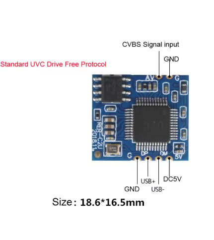 AHD to USB module CVBS S VIDEO to USB signal module HD analog video input conversion USB camera UVC free drive