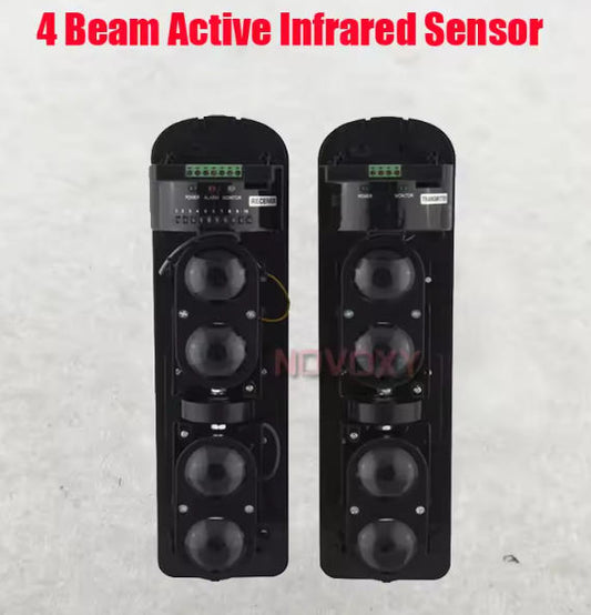 Photoelectric 4 Beam Perimeter Fence Active Infrared IR Sensor Barrier Detector Window Outdoor Intrusion Alarm