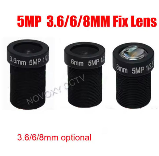 5mp 3.6mm 6mm 8mm cctv camera Board Lens Megapixel HD 1/2.5" M12 Mount For CCTV/IP Camera