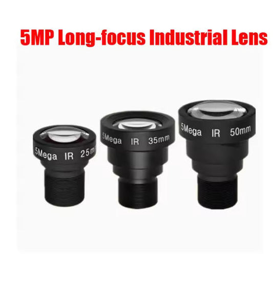HD 2/3 inch 5MP 25MM 35mm 50MM Long focus industrial lens M12 CCTV MTV Board IR Lens for Security CCTV Cameras