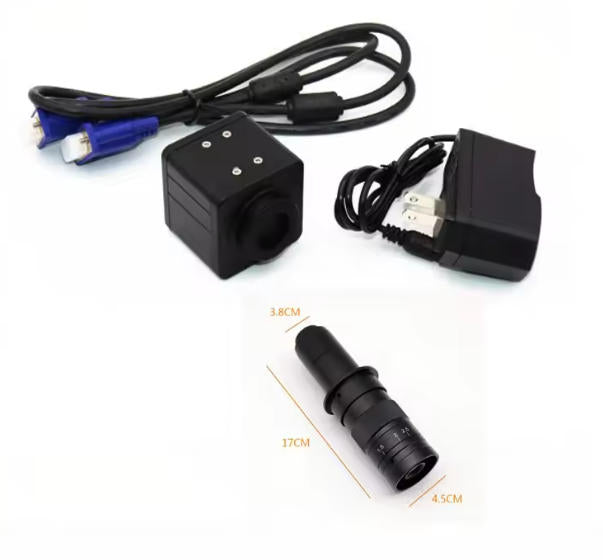 HD 2 million pixel VGA industrial camera CCD electronic video microscope camera with crosshair eyepiece