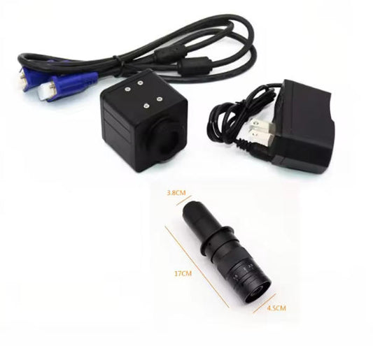 HD 2 million pixel VGA industrial camera CCD electronic video microscope camera with crosshair eyepiece